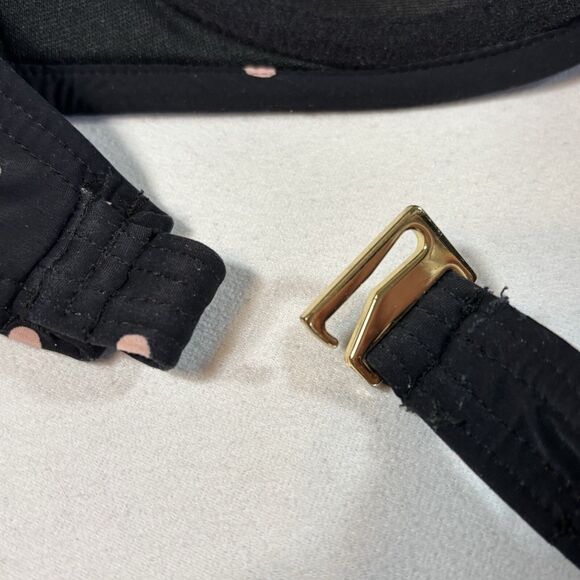 KATE SPADE Ana Maria Island Bikini Swim Top Black With Pink Dotted - Picture 4 of 6